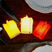 3Pcs/Box LED Electronic Candles Restaurant Decoration Guide Night Light Tearful Wave Tea Wax Festival Atmosphere Candle Light
