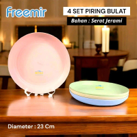 FREEMIR 4 SET PIRING BERBAHAN SERAT JERAMI GANDUM DENGAN WARNA PASTEL Kitchenware