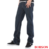 【BOBSON】男款輕量中直筒牛仔褲(藍53)