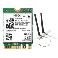 For Intel 1650X WiFi Card+8DB Antenna Kit AX200NGW 3000Mbps 2.4G 5G WiFi 6+BT 5.1 Gigabit Wireless Card for Win11