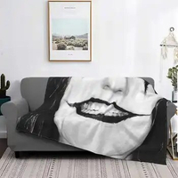 Joker Mouth Mask Shaggy Throw Soft Warm Blanket Sofa / Bed / Travel Love Gifts Funny Insane Face 19 For Sure Sars2 Dagho Dahgo S