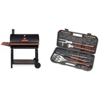 Square Inch Charcoal Grill Smoker Cuisinart 13-Piece Tool Set Wood Handle