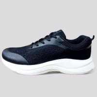 Duff Sepatu Sneakers Pria Hitam Putih size 40-45 Bahan Mesh Nyaman dan Tahan Lama untuk Aktivitas Se