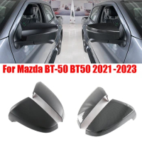 For Mazda BT-50 BT50 2021- 2023 ABS black carbonfibr Rear view Rearview Side glass Mirror Protector Decor Sticker Cover