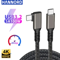 USB C 3.2 Gen 2 Type C to USB C Cable 20Gbps 4K@60HZ Video VR Data Cable 5A 100W PD Fast Charging For Laptop Macbook Pro iPad