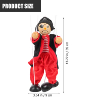Marionette Ventriloquist Puppets Theater Clown Wood Dolls for Kids Pirate Adults