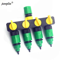 1 kit (6 Pcs) 4 Ways Shunt Water Pipe Hose Splitters Garden Drip Irrigation Hose 4/7mm or 8/11mm Hose Connector Fitting IT236