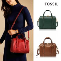 【FOSSIL】Carlie 真皮波士頓包 (多色可選)