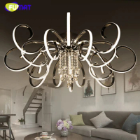 FUMAT Post-modern Simple LED Ceiling Lamp Living Room Lighting Creative Crystal Art Living Room Bedroom lights Gold/Chrome
