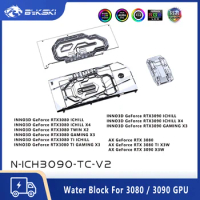 Bykski GPU Water Block For INNO3D / AX RTX 3080 Ti 3090 With Active Backplate Dual Side GPU Water Cooler, N-ICH3090-TC-V2