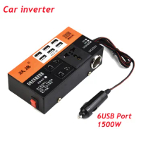 Car Inverter 1500W Peak Power Multifunctional Automotive Universal DC 12V To 220V Multiple Protection Inverters