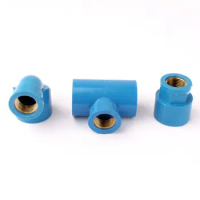 Copper G 1/2'' Female To 32mm Reducing Tee/Straight/90 Degree Elbow Pipe Connectors Blue Tube Adapter Garden Irrigation Fittings