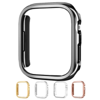 Plating Case for Apple Watch 45mm 41mm 40mm 44mm Protective Cover Hard PC Bumper fit iWatch Series SE 9 8 7 6 5 No Glass Case