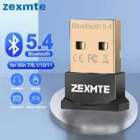 Zexmte USB Bluetooth 5.4 5.3 Dongle Adapter Bluetooth 5.0 Adaptador for PC Laptop Wireless Speaker Audio Receiver Transmitter