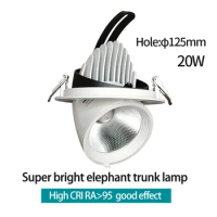Hole 75/100/125/150MM adjustable beam angle LED recessed downlight 7W 20W 30W LED ceiling spotlight shop commercial