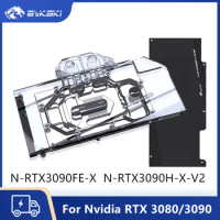 Bykski RTX 3090 GPU Water Cooling Block For Nvidia Founder Edition RTX3090 Liquid Cooler With Backplane, N-RTX3090-X-V2