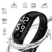Jam Tangan Gelang Sporty LED Digital Unisex Touch Screen Anak Dewasa Outdoor Waterproof Anti Air Wat