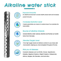 Alkaline pH Water Filter Sticks Portable Hydrogen Mineral Purifier Naturally Increases pH Levels Decreases ORP