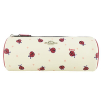 【COACH】C LOGO瓢蟲印花化妝包(米白)