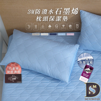 岱思夢 石墨烯防潑水透氣枕頭保潔墊2入組 鋪棉加厚 枕頭套 台灣製造 多款任選