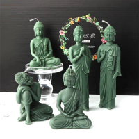 3D Multiform Buddha Silicone Candle Mold Amitabha Buddha Gypsum Mold Handmade Soap Incense Mold Religion Home Crafts Ornaments