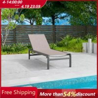 Outdoor Chaise Lounge Chair, Aluminum Set of 1, Flat Lounge Chairs for Pools, Outdoor Chaise Lounge Chair