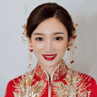 秀禾服頭飾新娘古裝步搖紅色禮服漢服古風發飾中式龍鳳褂套裝