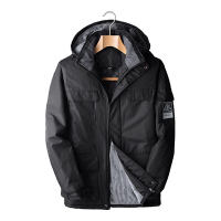 米蘭精品 衝鋒衣連帽夾克-加厚保暖防水登山男衝鋒外套4色74db56