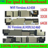 100% Original Unlocked Clean iCloud A1458 Wifi/A1459/A1460 3G Version For iPad 4 Motherboard Full Test Good Working Logic Board