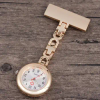 Round Dial Pocket Watch Watch Fashion Clip On Brooch Pendant Hanging Quartz Fob Nurse Pocket Watch