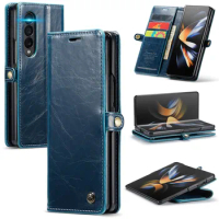 Anti-Slip Comfortable Leather Wallet Case for Samsung Galaxy Z Fold 4 Fold4 5G Fold3 Fold 3 Shockproof Phone Accessories Cover
