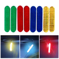 2Pcs Car Door Sticker Warning Tape Auto Decal Safety Mark Reflective Strips