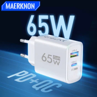 65W GaN Charger USB Type C PD Fast Charging Mobile Phone Charger Wall Adapter for iPhone 15 Xiaomi Samsung Oneplus Quick Charge