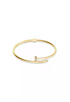 MJ Jewellery 375/9K Gold Nail Bangle G14 (XL Size)