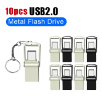 10PCS Mini 32GB 64GB 128GB Type C Ultra Dual USB 2.0 Flash Drive Memory Stick Thumb Drive U Disk Free Logo pen drive PC/Phone