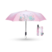 【大振豐】愛麗絲小兔黑膠布-54輕收自開收傘(輕收自動傘抗UV)