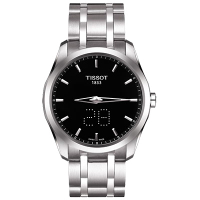 TISSOT 天梭 官方授權 Couturier 系列 Date時尚腕錶 送禮推薦-黑/39mm T0354461105100