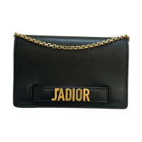 【二手名牌BRAND OFF】Dior 迪奧【再降價】黑色 牛皮 J ADIOR 翻蓋 肩背包 手拿包