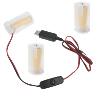 สายเคเบิลกำจัดแบตเตอรี่ LR20 D, 1 ชุด, สายไฟ USB 5V2A, เปลี่ยนแบตเตอรี่ LR20 D 3x 1.5V, เหมาะสำหรับไ