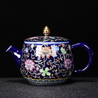 琺瑯彩霽藍青花茶壺小號陶瓷功夫茶具泡茶壺色釉泡茶器日式單壺