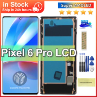 OLED Screen For Google Pixel 6 Pro GLUOG, G8VOU Lcd Display Digital Touch Screen with Frame for Google Pixel6 Pro Screen