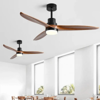 42inch-52inch ceiling fan wooden ventilator LED light/lightless remote control decorative blower wooden retro large fan