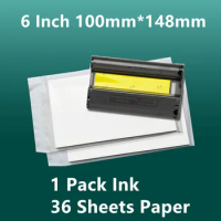 6 Inch KP 108IN KP-36IN Ink Paper Set For Canon Selphy CP1300 Ink Cartridge For Canon Selphy CP1200 CP910 CP900 Photo Printer