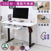 BuyJM MIT低甲醛附鍵盤架插座筆筒寬120x60公分電動升降桌/工作桌/書桌/電腦桌/辦公桌
