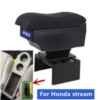 For Honda stream Armrest box For Honda stream Car Armrest Center Storage box Interior Retrofit USB Charging car accessories