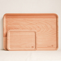 方形櫸木 點心盤 麵包盤 實木無漆果盤 ( 小)