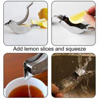 Manual Juice Stainless Steel Lemon Clip Acrylic Clip Bird Shape 304 Stainless Steel Juicer Pomegranate Lemon Orange Squeezer Kit