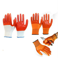 泥工手套膠手套舒適保暖工作耐磨布干活耐用防割上班防護五指磨砂1入