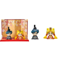 MegaHouse Original EX CASHAPON Super Sailor Moon Anime Figure Tsukino Usagi &amp; Chiba Mamoru Action Figure Toys For Children