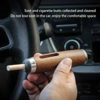 Dust-free Smoking Car Ashtray Wooden Car Portable Smoke Ashtray Mini Mobile Cigarette Filter Holder Anti Soot-flying Tool